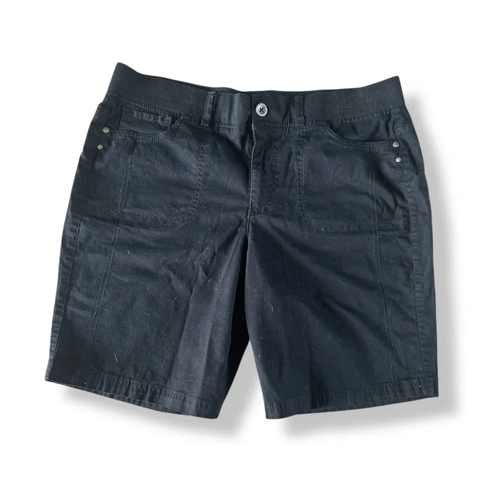 [Gloria Vanderbilt] Black Shorts w Elastic Waist